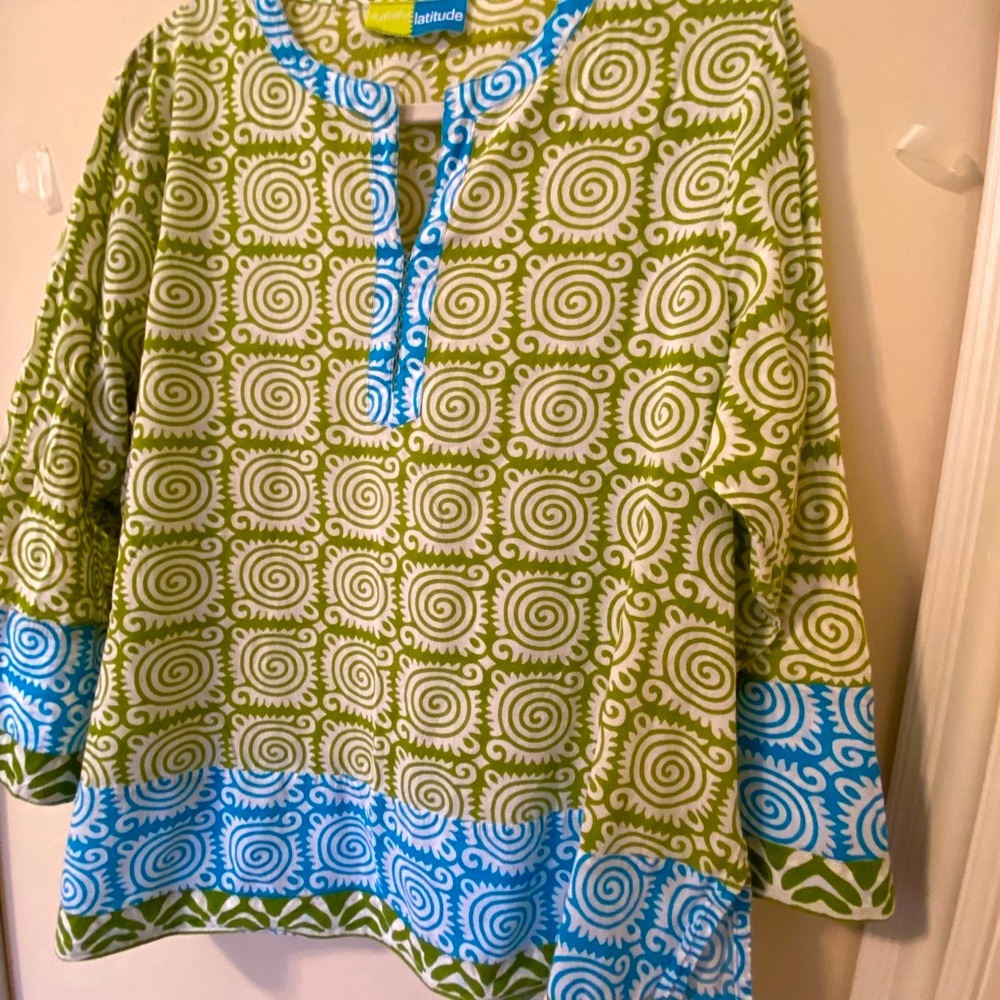 Light and breezy 100% Indian cotton long sleeve blouse XL